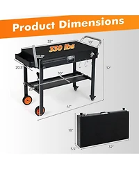 Sugift Folding Grill Cart for 17 and 22 in Griddles with Heat-Resistant Mat
