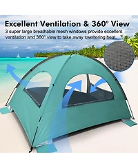Aofar Beach Tent Sun Shade Shelter Extendable Floor Mesh Windows