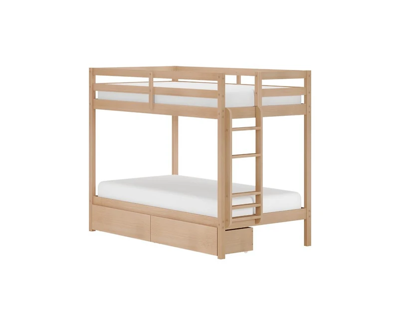 Grain & Grove Bear Furniture Plywood Twin/Twin With Underbed Storage Drawers