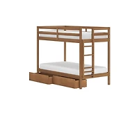 Grain & Grove Bear Furniture Plywood Twin/Twin with Underbed Storage Drawers, Oak Embossed Pecan