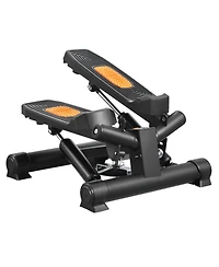 Hongge Hydraulic Mini Twist Stepper with Resistance Bands and Lcd Monitor 330 lbs Capacity for Home Cardio
