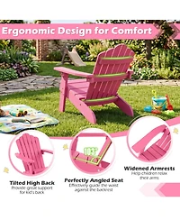 Sugift Kids All-Weather Adirondack Chair for Children with Tilted High Backrest Hips Material