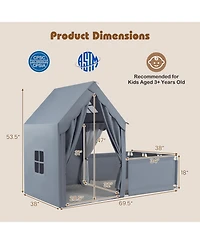 Sugift 2-in-1 Play Tent and Playpen Yard with Star String Lights, Ages 3+