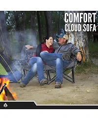 Piscifun Oversized Double Camping Loveseat 600lb Capacity Foldable Outdoor Chair With Cup Holders Carry Bag