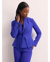 The Fold Women's Clifton Fitted Peplum Crepe Blazer