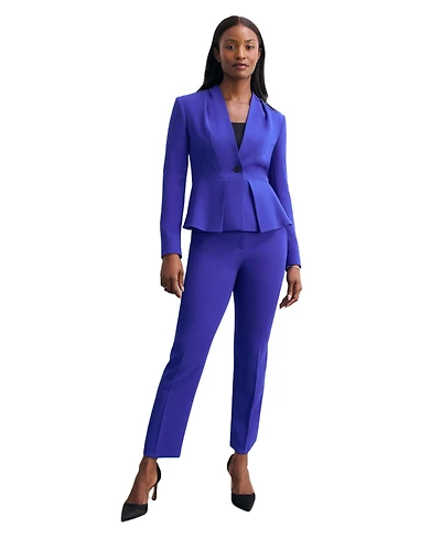 The Fold Women's Clifton Fitted Peplum Crepe Blazer