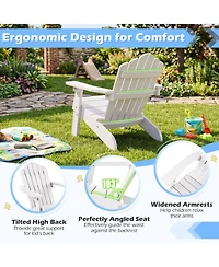 Sugift Kids All-Weather Adirondack Chair with Tilted High Backrest for Children