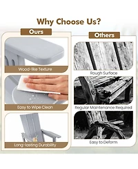 Sugift Hdpe Outdoor Adirondack Chairs with Cup Holder