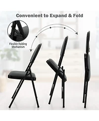 Gouun Set of 2 Padded Folding Office Chairs with Backrest 18 Inch Seat
