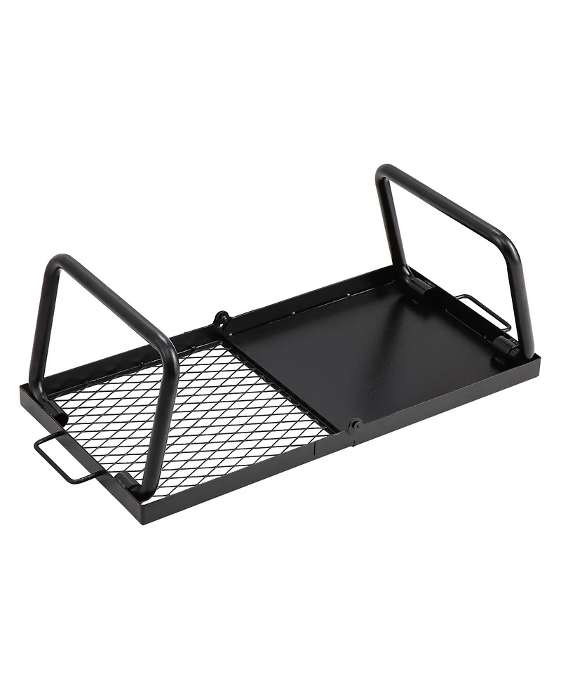 Hongge Portable 22.4 in Campfire Grill and Griddle Combo Heavy Duty Steel Grate with Folding Legs and Carry Bag