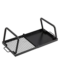Hongge Portable 22.4 in Campfire Grill and Griddle Combo Heavy Duty Steel Grate with Folding Legs and Carry Bag