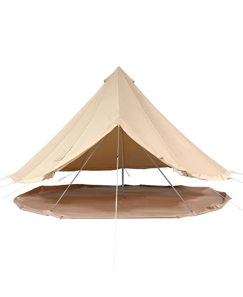 Hongge 4 Season Canvas Bell Tent 13.12 feet Diameter Yurt with Stove Jack and 8 Windows Sleeping up to 6