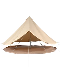 Hongge 4 Season Canvas Bell Tent 13.12 feet Diameter Yurt with Stove Jack and 8 Windows Sleeping up to 6