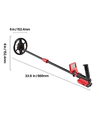 Hongge High Accuracy 6 in Depth Metal Detector with IP68 Waterproof Coil and Adjustable 22.8 to 33.8 in Handle