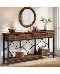 Slickblue Long Console Table with Storage Drawers for Entryway