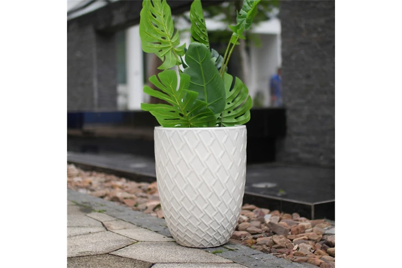 Yobtop Handmade Ceramic Planter Pot, Breathable Clay,Indoor Outdoor Doorway Use,Monstera Deliciosa and Fiddle Leaf Fig