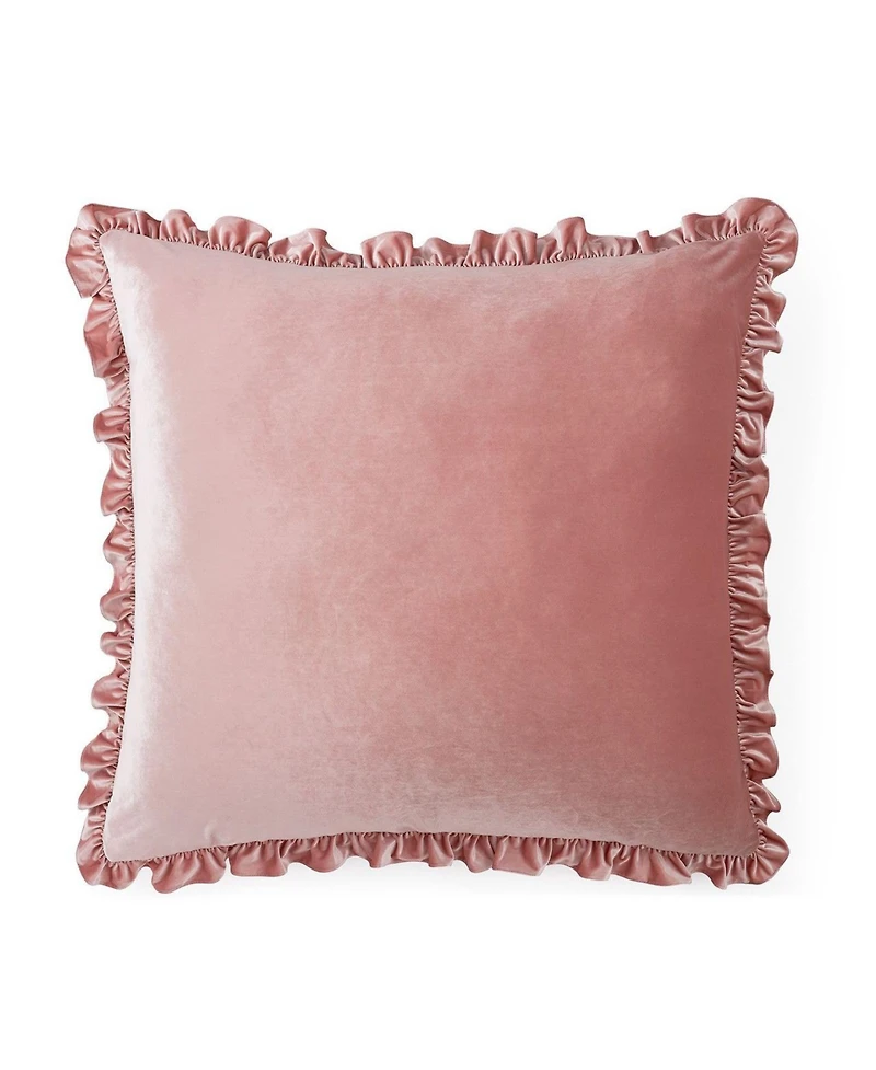 DormCo Rainha Velvet Dutch Ruffled, Euro and Bolster Pillow Set