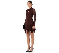 Rachel Roy Women's Mesh Long-Sleeve Fit & Flare Dress