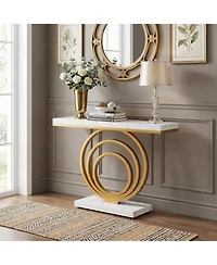 Tribesigns 41" Gold Console Table with Marble Top