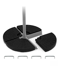 Gouun 4-Piece Fillable Patio Umbrella Base with Locking Pins