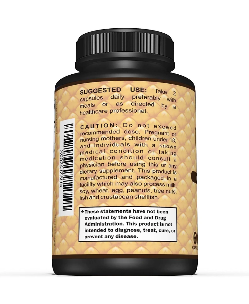 Sunergetic Quercetin and Bromelain Supplement 1,000 Milligram Quercetin Per Serving 60 Capsules