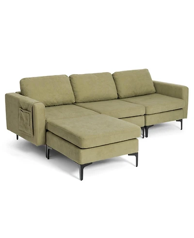 Gouun Modular 94 Inch L-Shape Sectional Sofa Reversible Chaise with Usb Ports