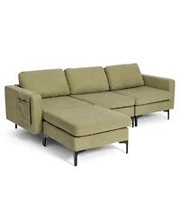 Gouun Modular 94 Inch L-Shape Sectional Sofa Reversible Chaise with Usb Ports