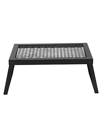 Hongge Folding Campfire Grill Grate 18 in Heavy Duty Steel Mesh with Legs and Carrying Bag for Open Flame Cooking