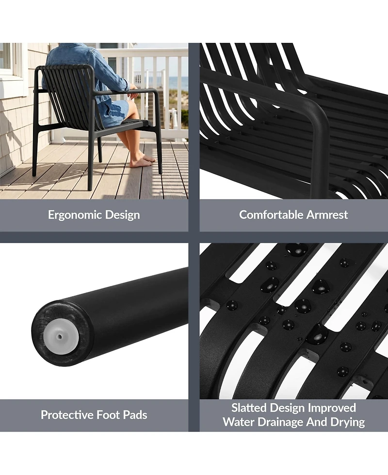 WestinTrends Outdoor Modern Stackable Plastic Patio Club Armchairs (Set of 2)