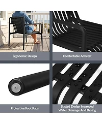 WestinTrends Outdoor Modern Stackable Plastic Patio Club Armchairs (Set of 2)