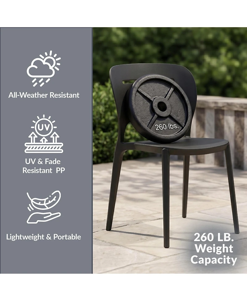 WestinTrends Outdoor Modern Stackable Plastic Patio Dining Side Chairs (Set of 2)