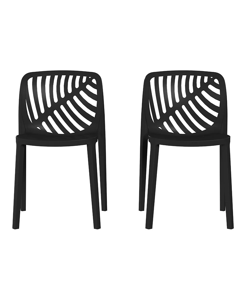 WestinTrends Outdoor Modern Stackable Polypropylene Plastic Patio Bistro Dining Side Chairs (Set of 2)