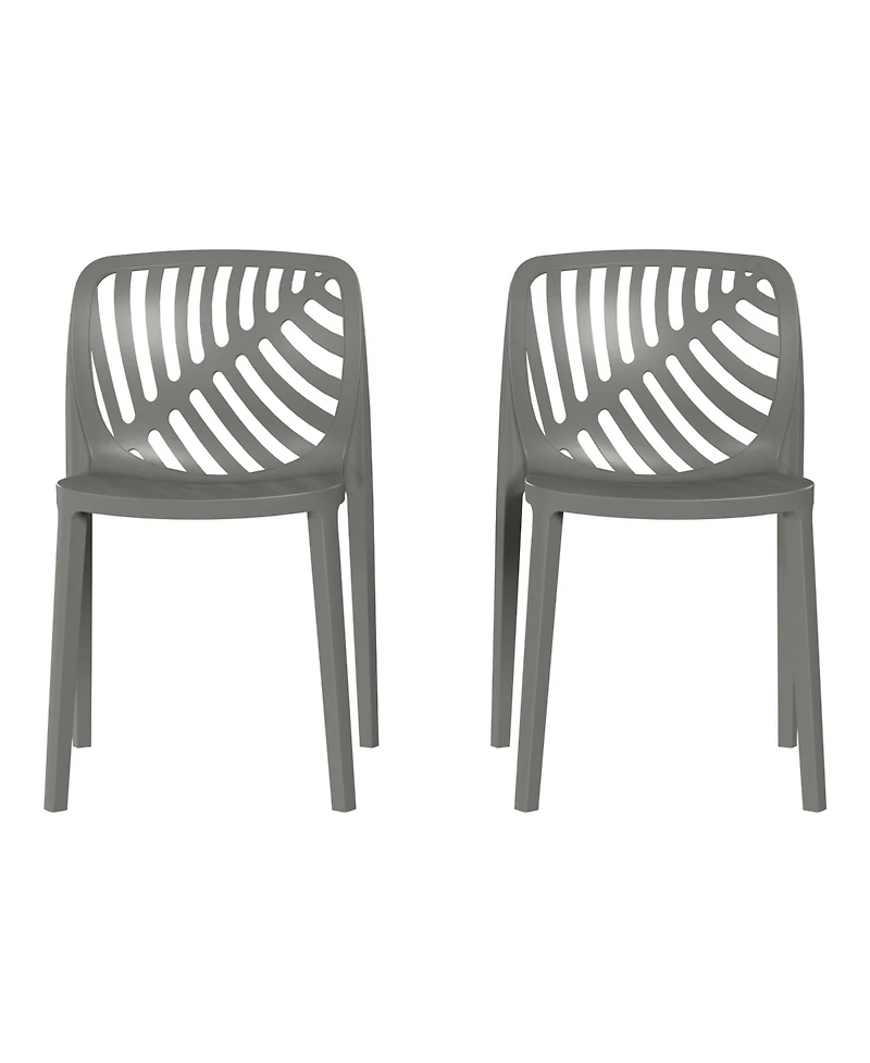 WestinTrends Outdoor Modern Stackable Polypropylene Plastic Patio Bistro Dining Side Chairs (Set of 2)