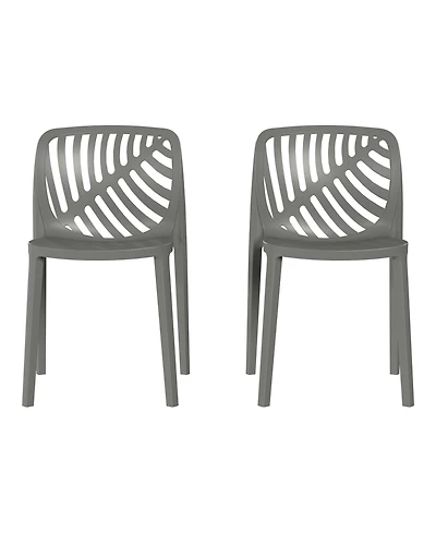 WestinTrends Outdoor Modern Stackable Polypropylene Plastic Patio Bistro Dining Side Chairs (Set of 2)