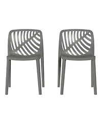 WestinTrends Outdoor Modern Stackable Polypropylene Plastic Patio Bistro Dining Side Chairs (Set of 2)