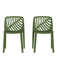 WestinTrends Outdoor Modern Stackable Polypropylene Plastic Patio Bistro Dining Side Chairs (Set of 2)