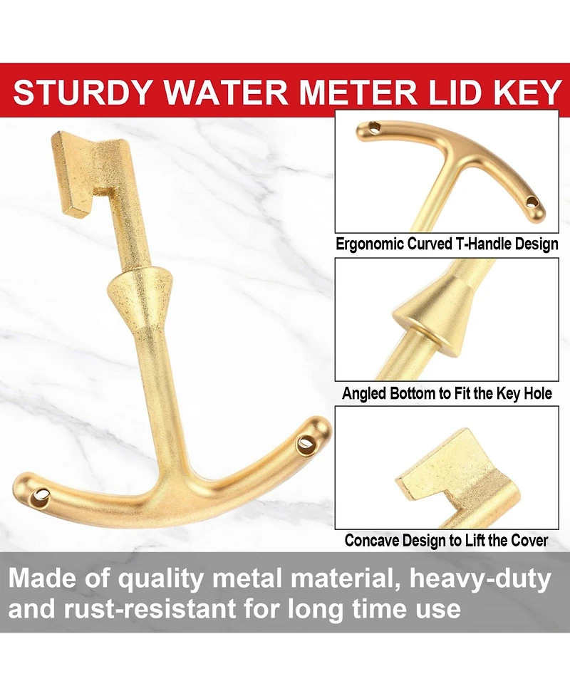 Xdovet Water Meter Key Steel Wrench T-handle 4-way Valve Tool