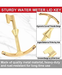 Xdovet Water Meter Key Steel Wrench T-handle 4-way Valve Tool