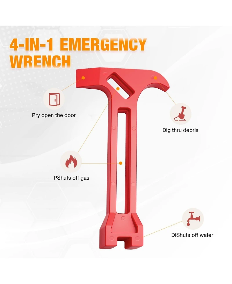 Xdovet 4-in-1 Emergency Gas Water Shut Off Wrench