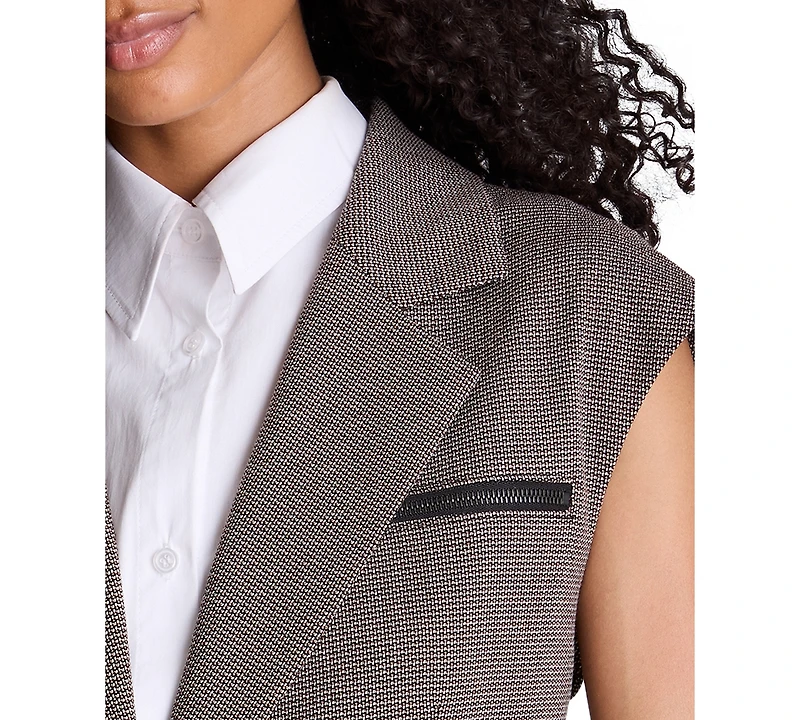 Kenneth Cole Women's Sleeveless Tweed Lined Vest