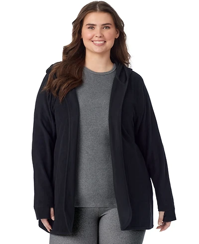 Cuddl Duds Plus Hooded Long-Sleeve Fleecewear with Stretch Wrap