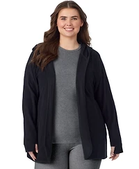 Cuddl Duds Plus Hooded Long-Sleeve Fleecewear with Stretch Wrap