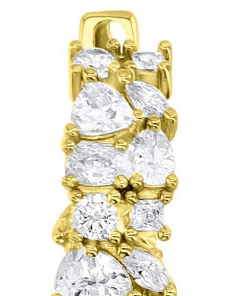 Macy's 14k Gold-Plated Medium Crystal Hoop Earrings