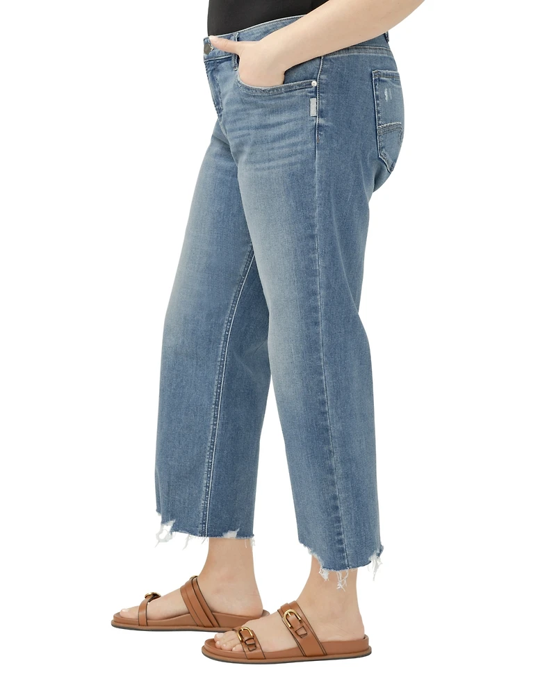 Silver Jeans Co. Plus Chelsea Boyfriend Mid-Rise Straight-Leg