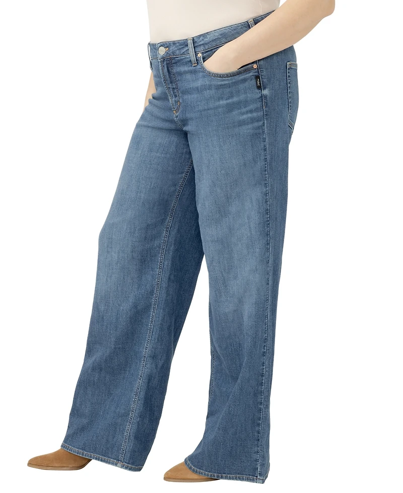 Silver Jeans Co. Plus Suki Mid Rise Wide-Leg Curvy Fit