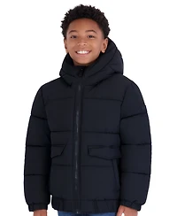 Michael Kors Boys' 8-20 Heavy Weight Ripstop Puffer Hooded Jacket