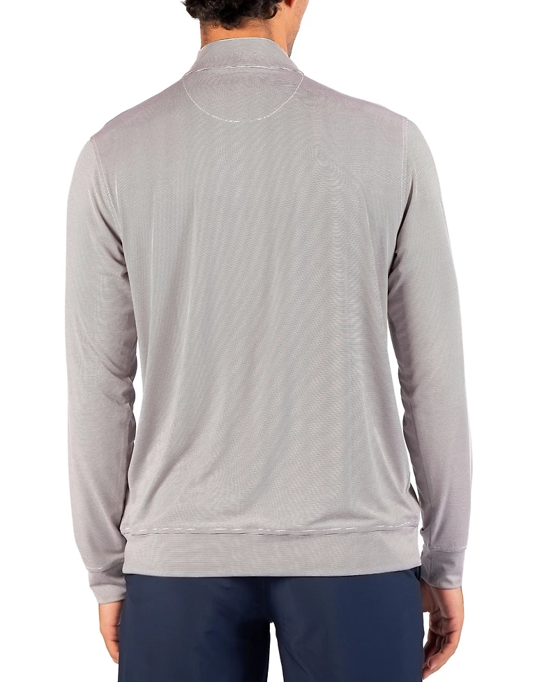 TailorByrd Men's Mini Stripe Performance Quarter Zip Sweater