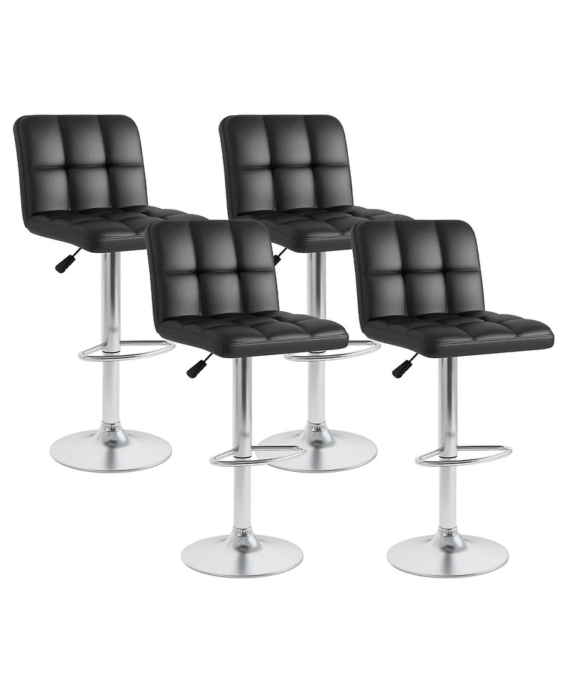 Modern Swivel Bar Stools Set of with Heavy-duty Metal Base & Footrest Back