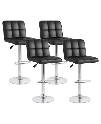Modern Swivel Bar Stools Set of with Heavy-duty Metal Base & Footrest Back