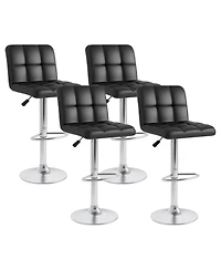 Modern Swivel Bar Stools Set of with Heavy-duty Metal Base & Footrest Back